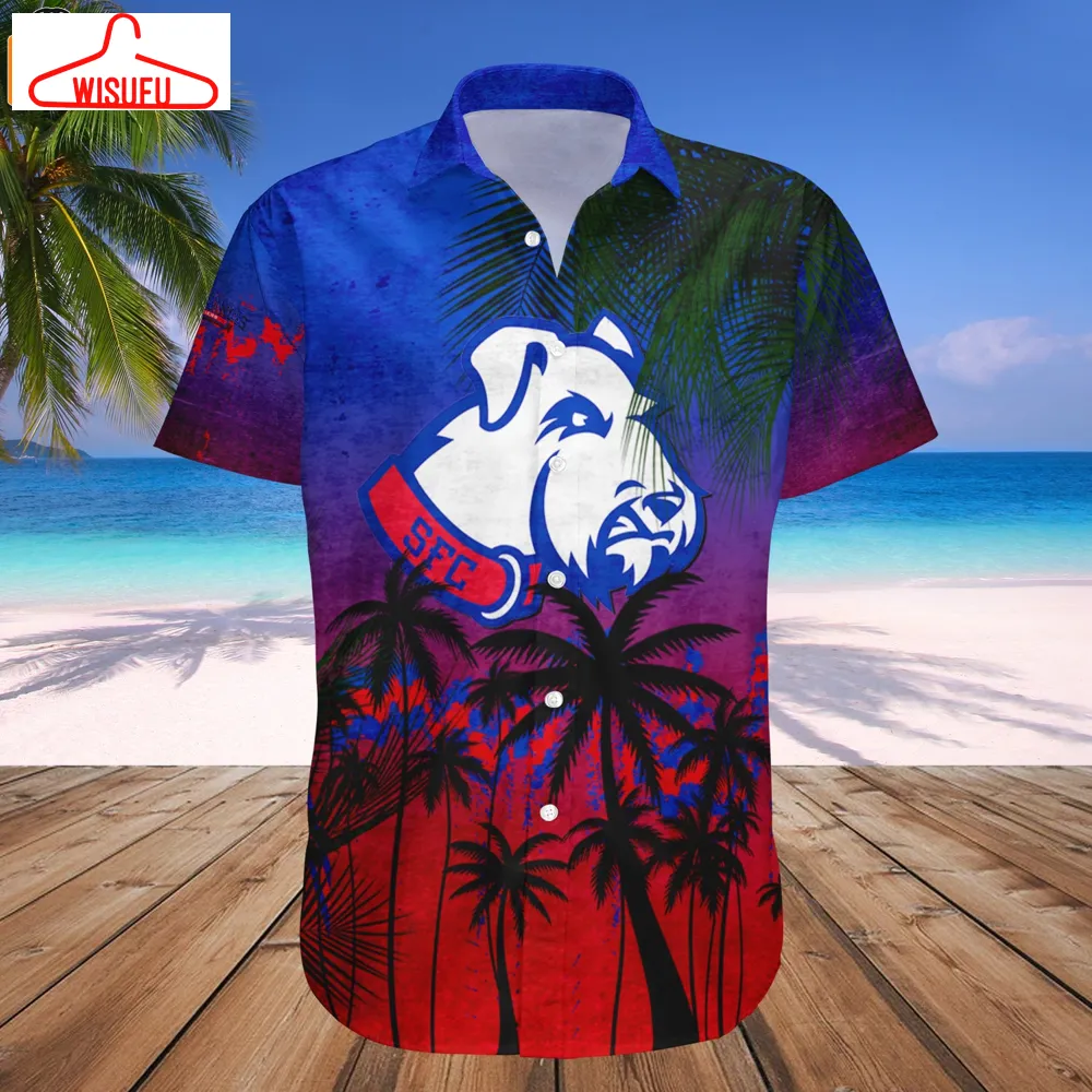 St. Francis Brooklyn Terriers Coconut Tree Tropical Grunge Hawaiian Shirt, New Fashion Gifts