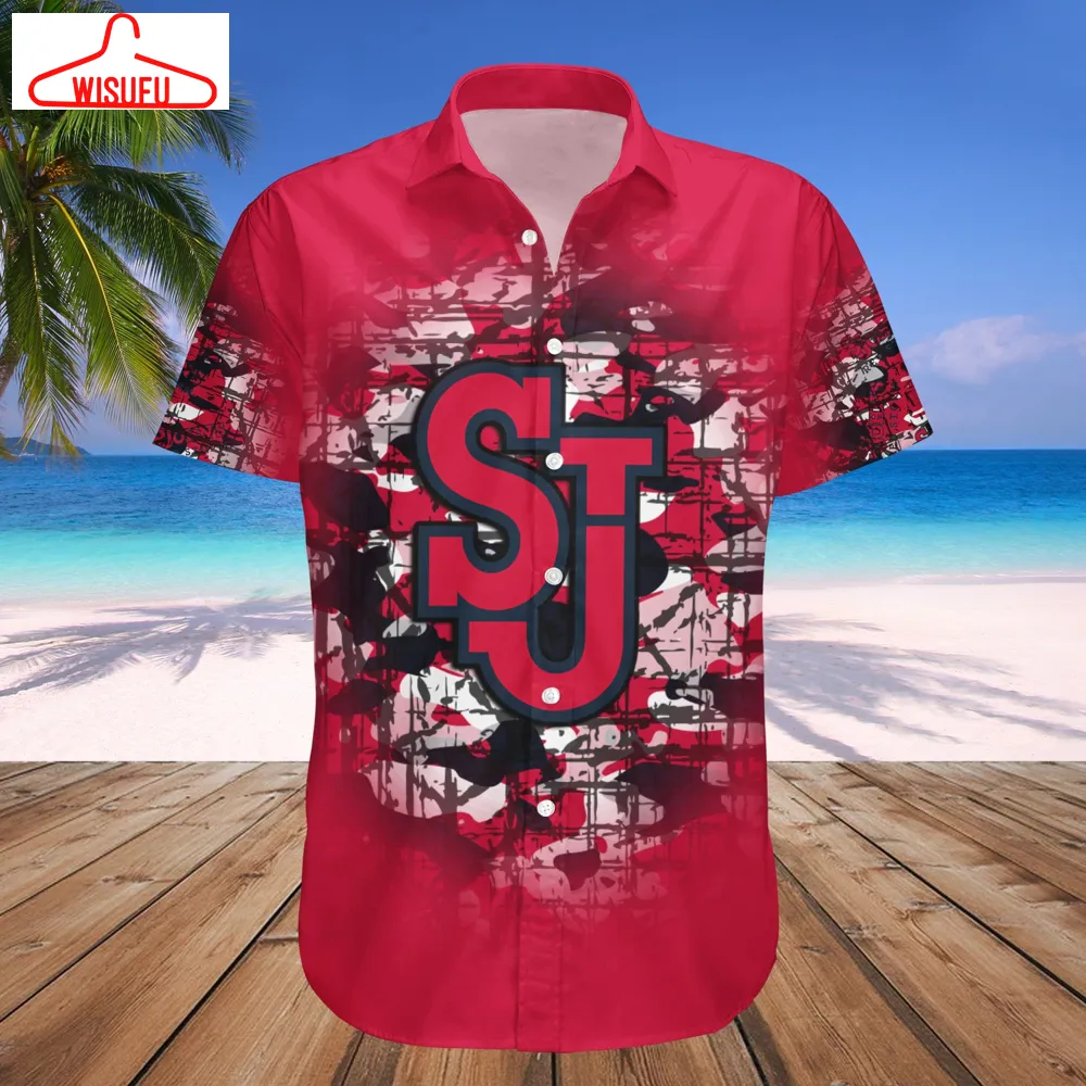 St. John's Red Storm Camouflage Vintage Hawaiian Shirt, New Fashion Gifts