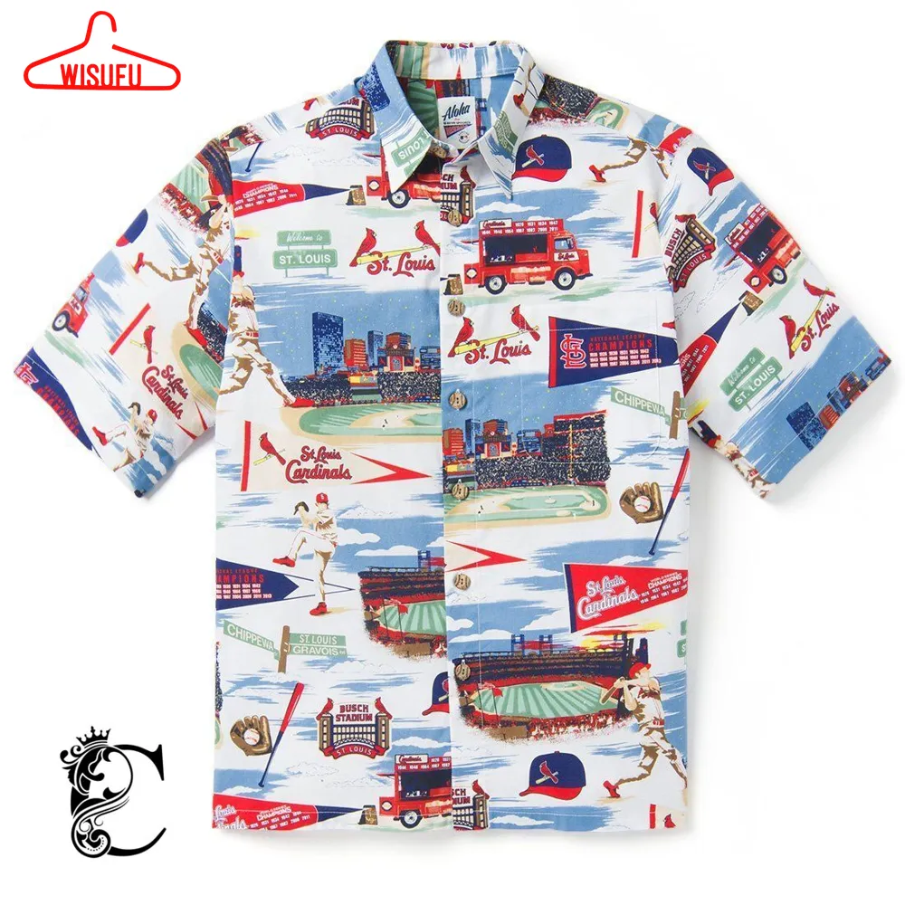 St. Lo-uis Cardinals Scenic Hawaiian Shirt, New Hawaiian Holiday Outfits, New Fashion Gifts