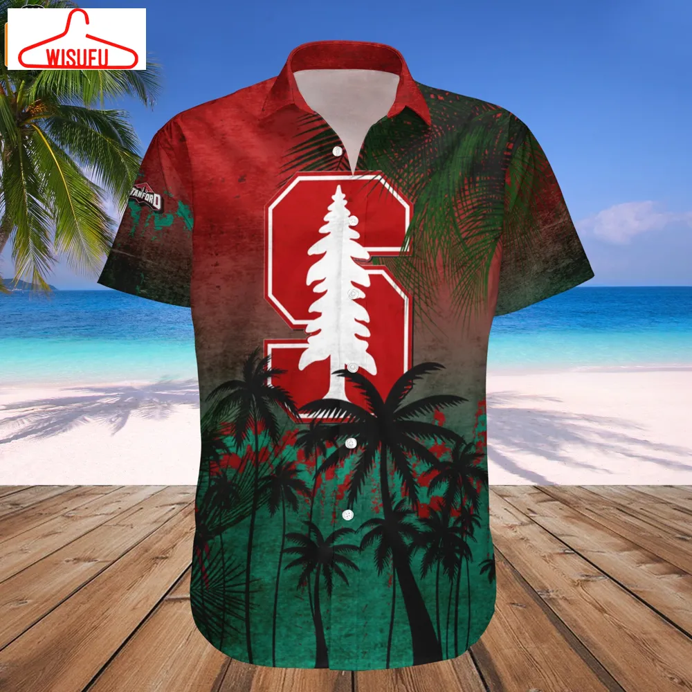 Stanfo-rd Cardinal Coconut Tree Tropical Grunge Hawaiian Shirt, New Fashion Gifts