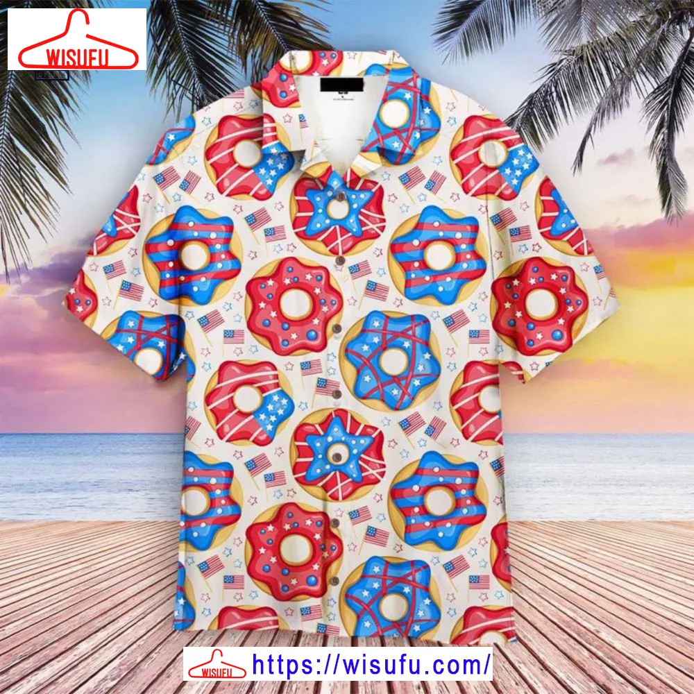 Star Donuts Independence Day Hawaiian Shirt, New Fashion Gifts