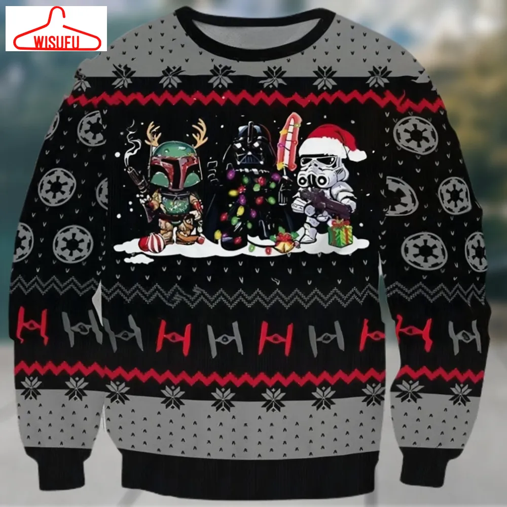 Star War Ugly Knitted Christmas Sweatshirt, Xmas Sweater,christmas Sweater, Ugly Christmas Sweater