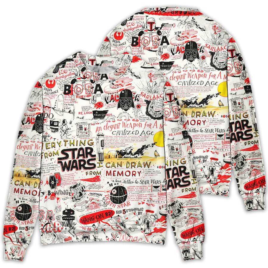 Star Wars All Funny Quotes Comic Style - Sweater