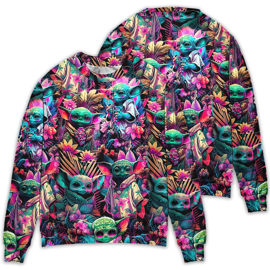 Star Wars Baby Yoda Synthwave Cool - Sweater