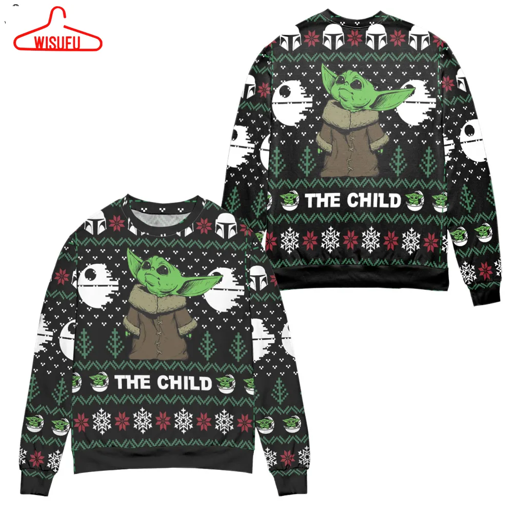 Star Wars Baby Yoda The Child Mandalorian Pattern Ugly Christmas Sweater