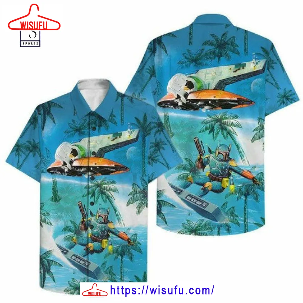 Star Wars Boba Fett Mandalorian Surfing 3d Hawaiian Shirt, New Fashion Gifts