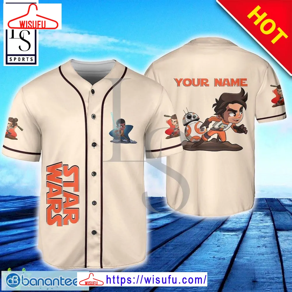 Star Wars Cute Chibi Style Custom Name Baseball Jersey, New Fashion Gifts