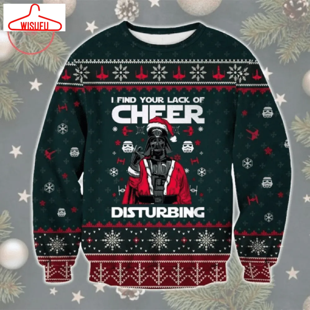 Star Wars Darth Vader Cheer Disturbing Ugly Sweater Gifts, Star Wars Gift Fan Ugly Sweater