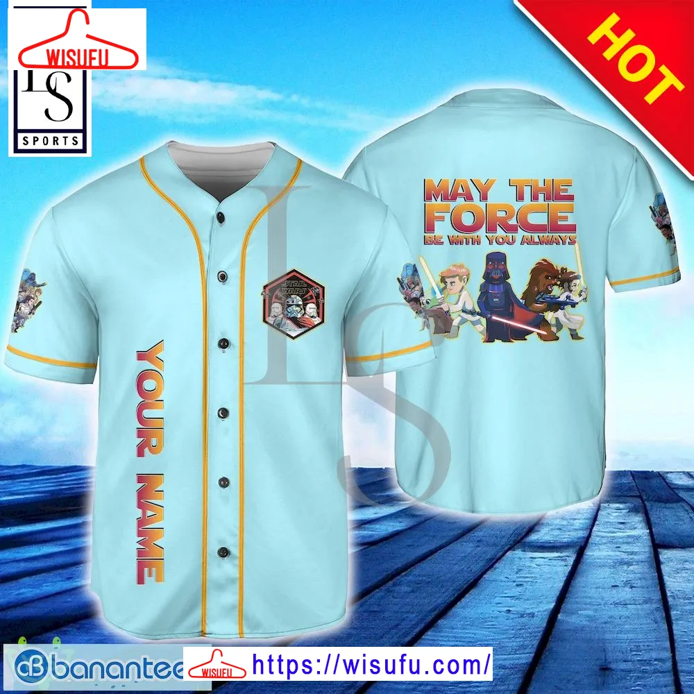 Star Wars May The Force Be With You Always Custom Name Baseball Jersey, New Fashion Gifts