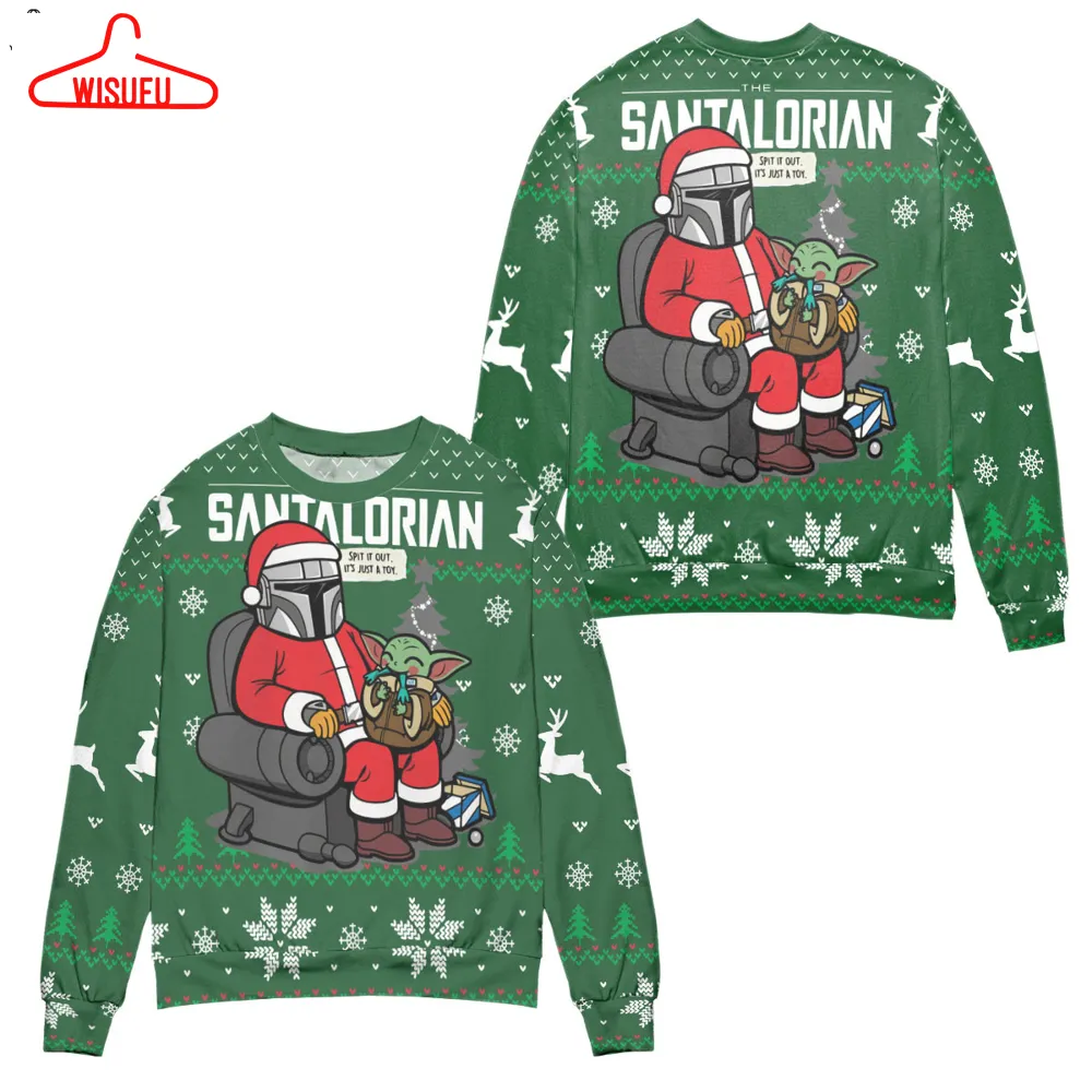 Star Wars Santalorian & Baby Yoda Snowflake Ugly Christmas Sweater