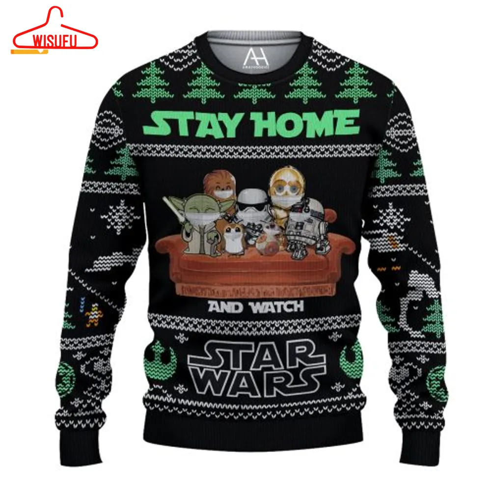 Star Wars Stay Home And Watch Ugly Christmas Sweater