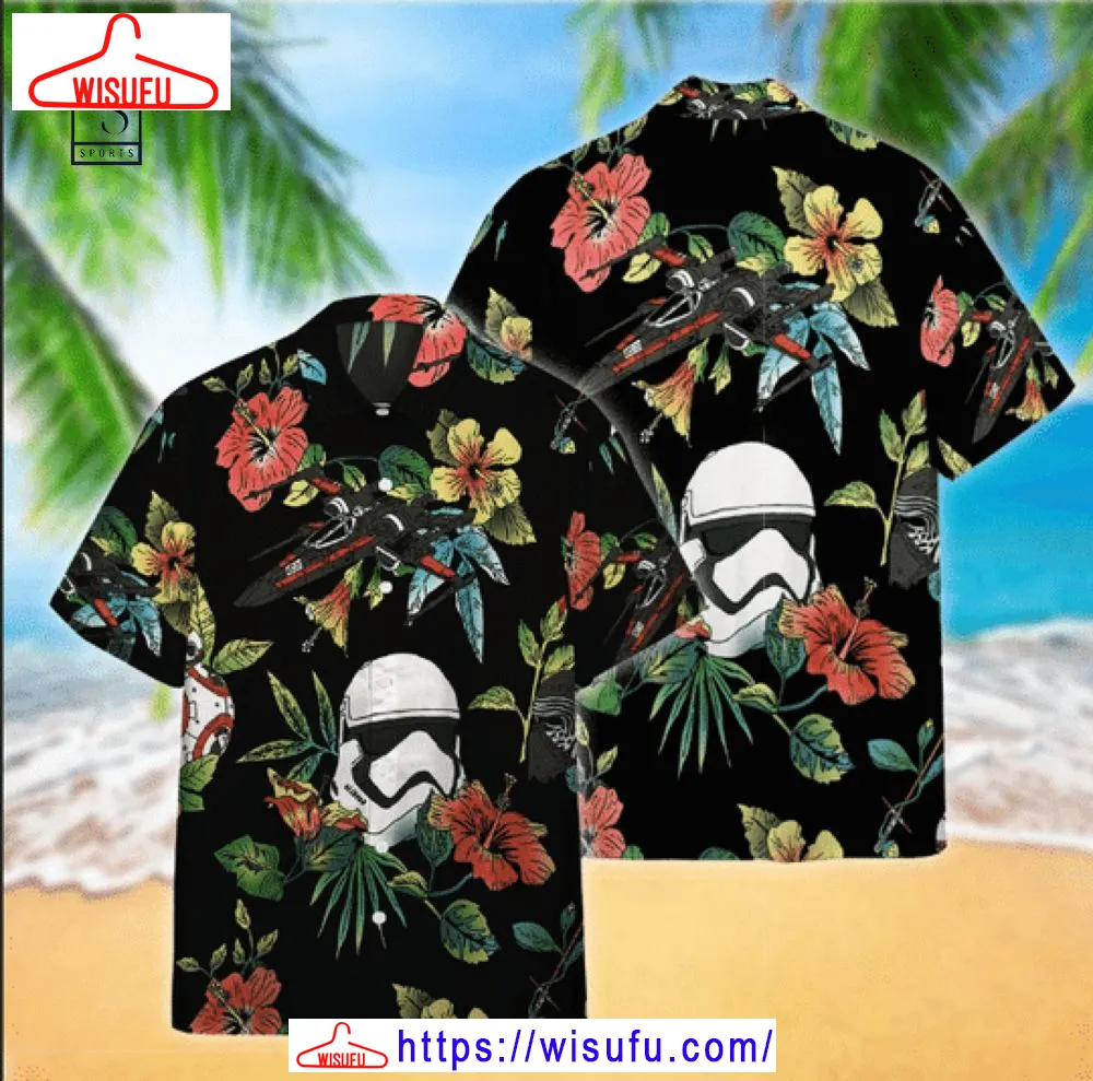 Star Wars Stormtrooper & Spaceship Hibicus Hawaiian Shirt, New Fashion Gifts