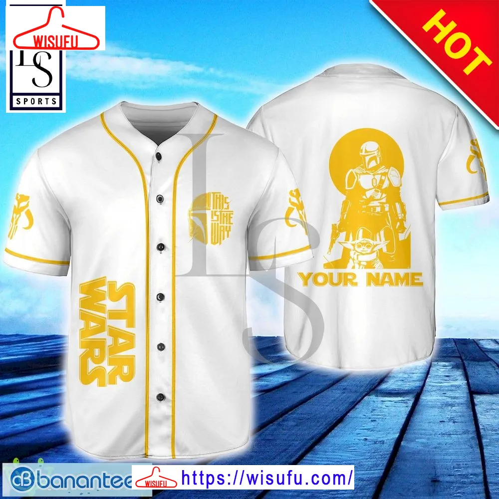 Star Wars This Is The Way Style Yellow Custom Name Baseball Jersey, New Fashion Gifts