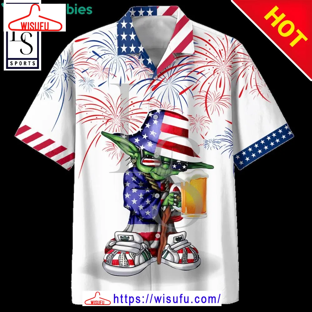 Star Wars Yoda Hip Hop Style Independence Day Hawaiian Shirt, New Fashion Gifts