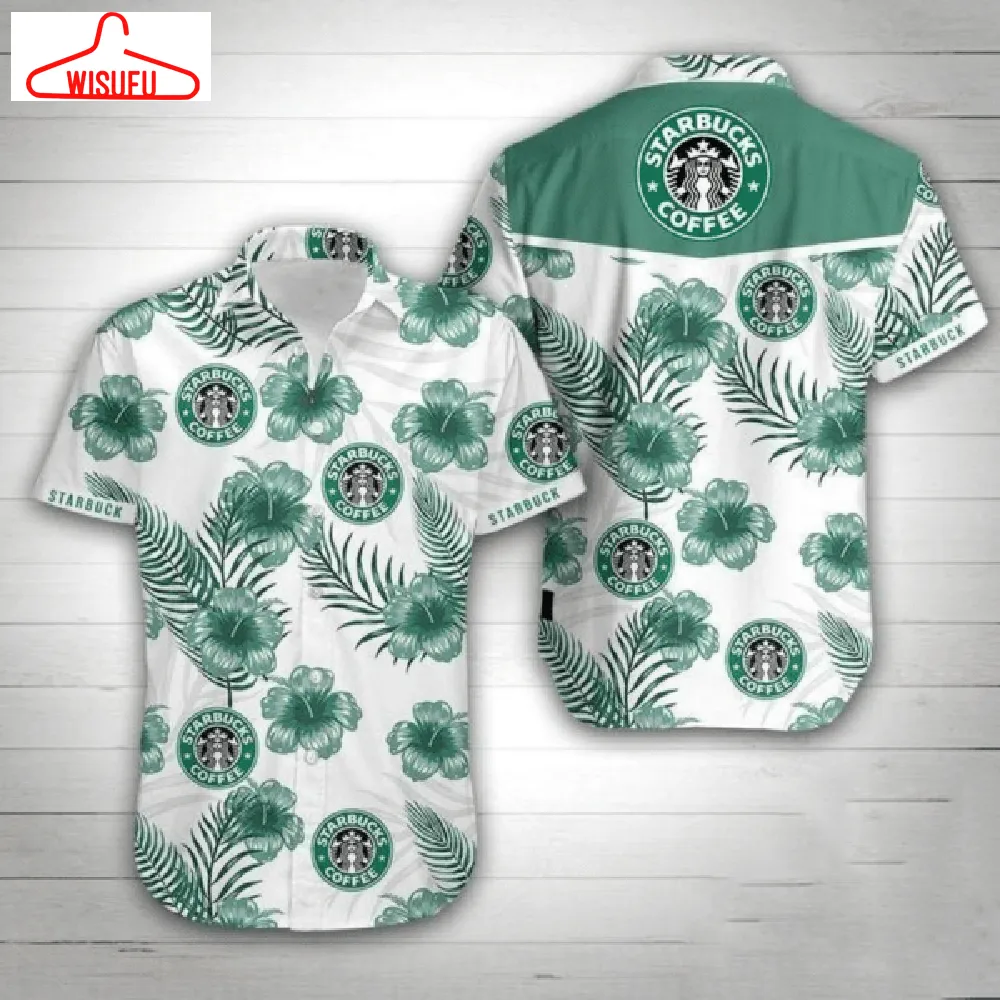 Starbucks Coffee Tropical Hawaii 7k268 Print Short Sleeve Hawaiian Casual, New Fashion Gifts