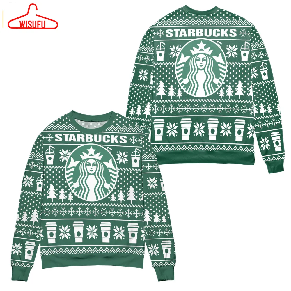 Starbucks Logo Christmas Green Pattern Ugly Christmas Sweater