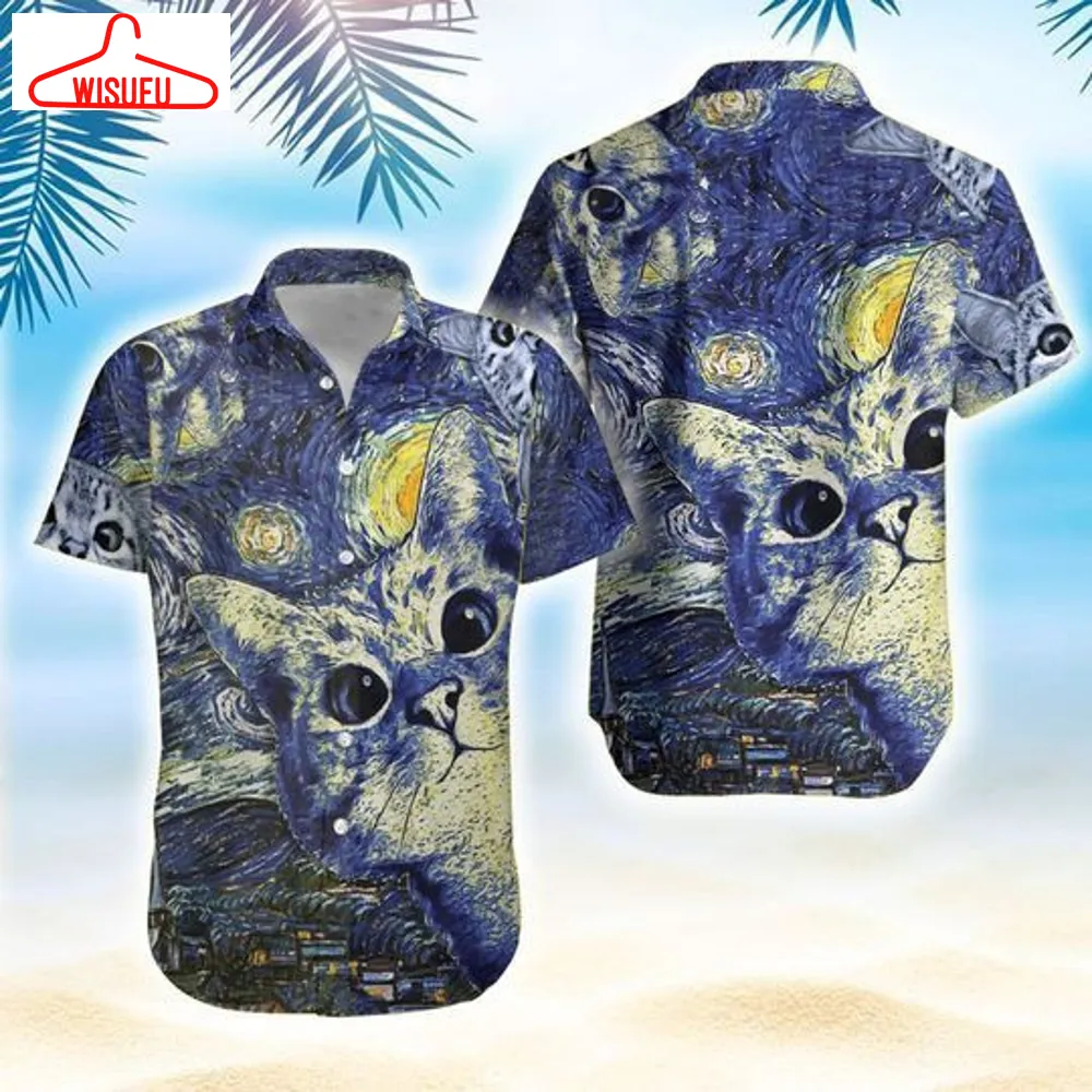 Starry Cats Hawaiian Shirt