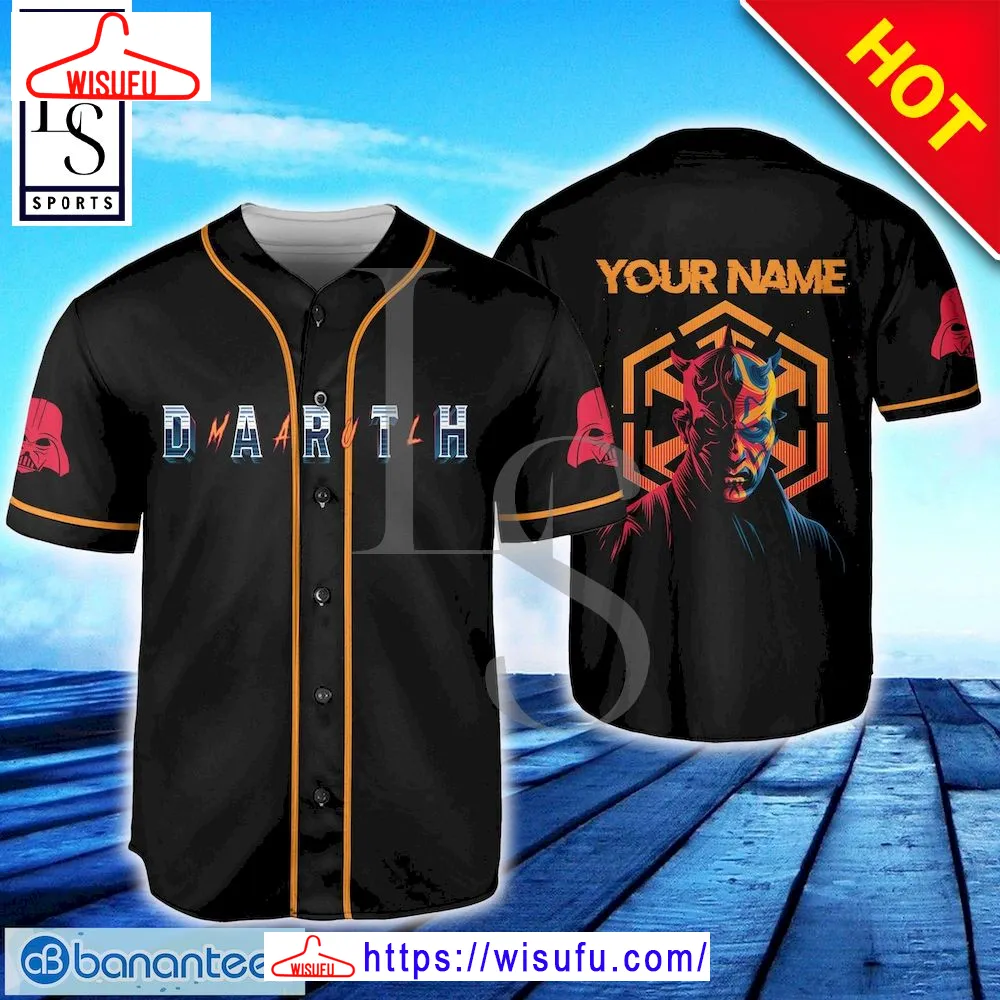 Starwar Darth Maul Horizontal Text Custom Name Baseball Jersey, New Fashion Gifts