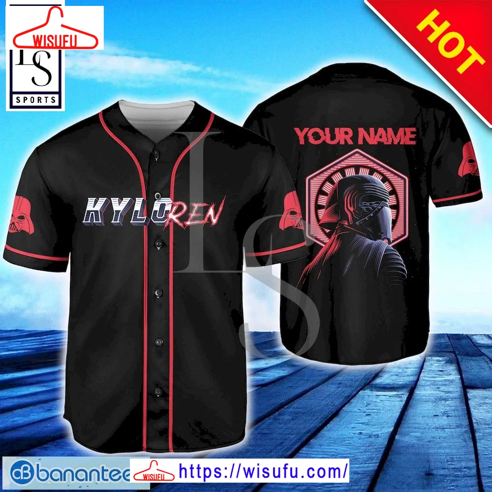 Starwar Kylorren Horizontal Text Custom Name Baseball Jersey, New Fashion Gifts