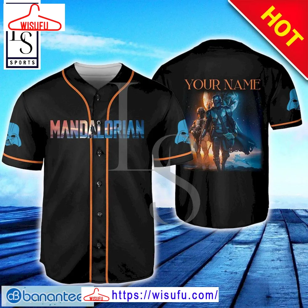 Starwar Mandalorian Horizontal Text Custom Name Baseball Jersey, New Fashion Gifts