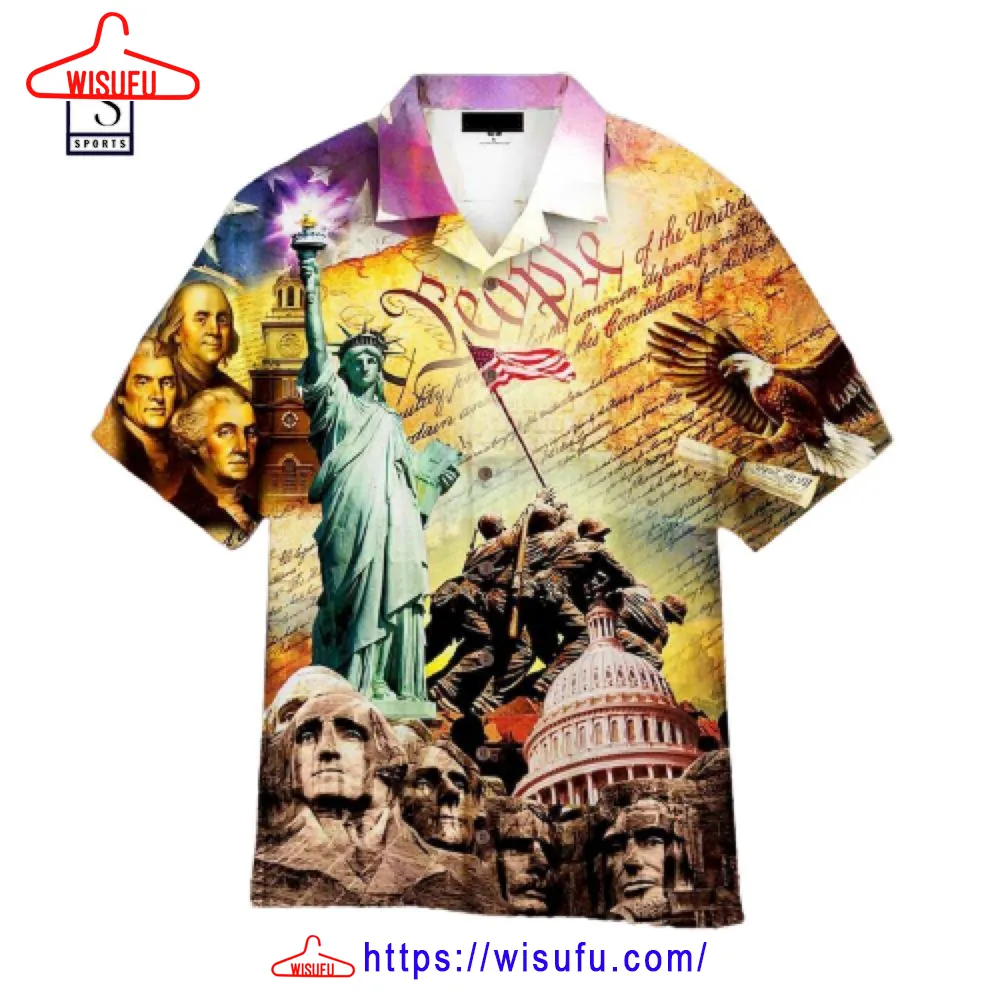 Statue Of Liberty In 4th Of July Hawaiian Shirt, New Fashion Gifts