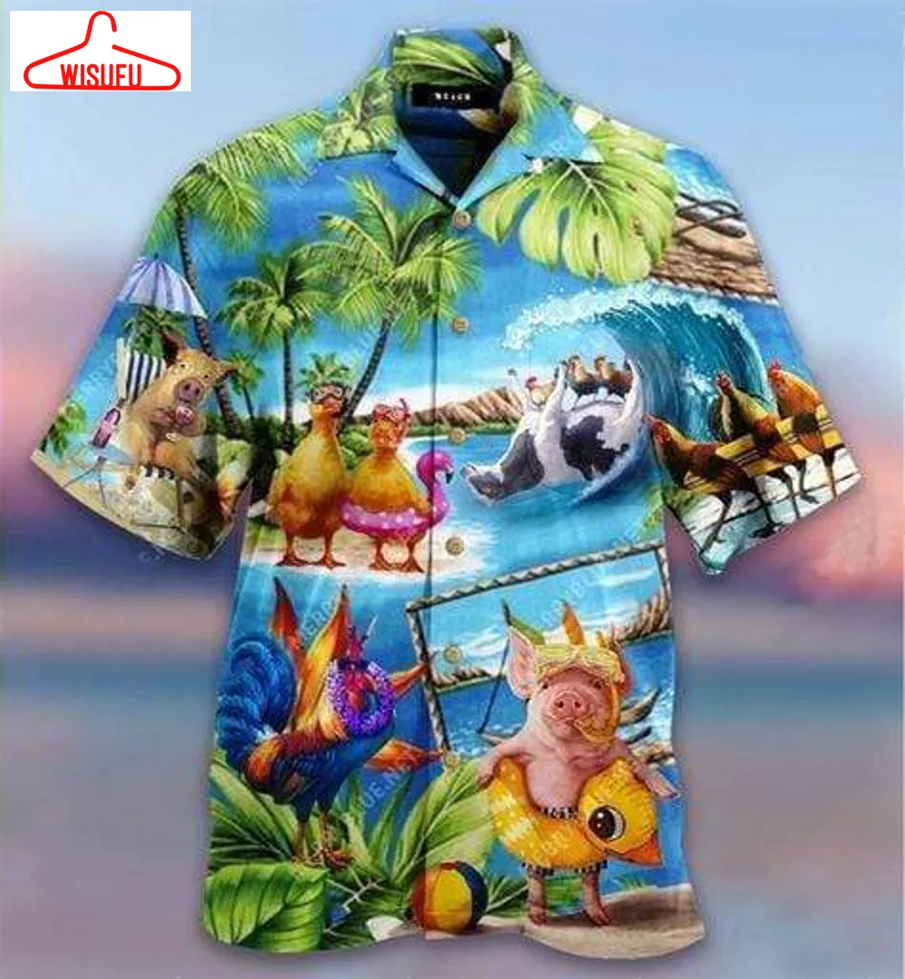 Stay Cool Duck Rooster Pig And Cow Hawaiian Shirt - For Men & Women - Shirt Gift For Friends, Gift For Family, New Fashion Gifts