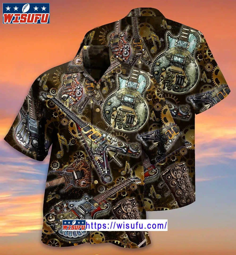 Steam Punk Guitar - Unise-x Hawaiian Shirt