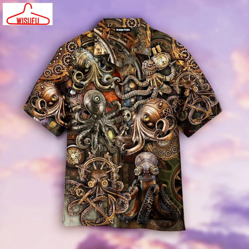 Steampunk Octopus Hawaiian Shirt - For Men & Women - New Winter Fashion Shirt Gift For Family, New Fashion Gifts