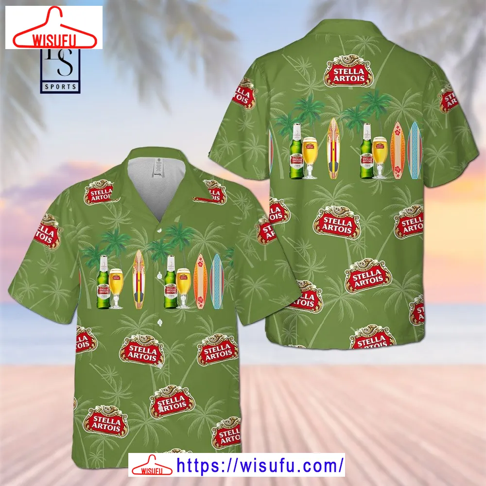 Stella Arois Surfing Hawaiian Shirt, New Fashion Gifts