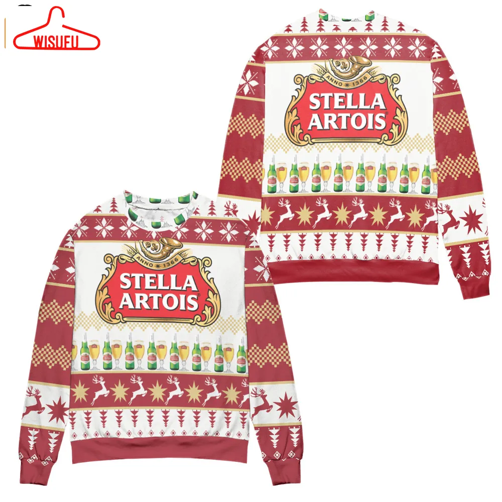 Stella Artois Beer Logo Christmas Pattern Ugly Christmas Sweater