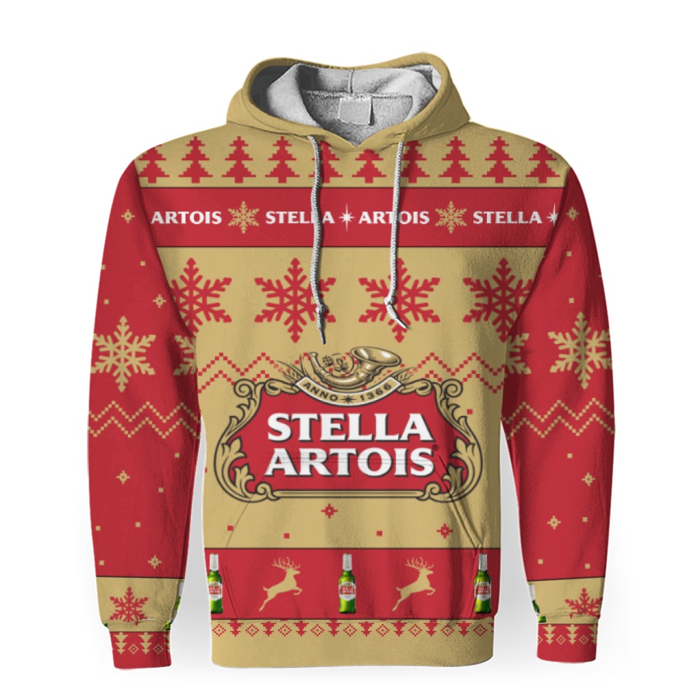 Stella Artois Beers Merry Christmas Unisex Gift Fan-3D Unisex Hoodie