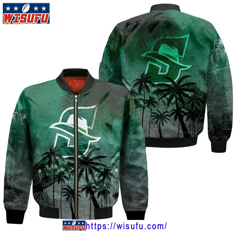 Stetson Hatters Coconut Tree Tropical Grunge Bomber Jacket