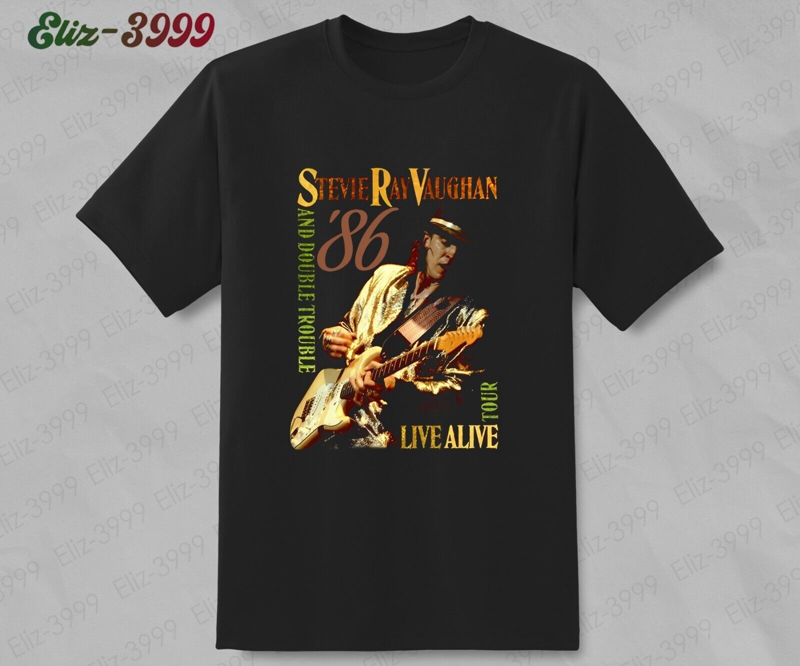 Stevie Ray Vaughan And Double Trouble Live Alive Tour 86 1986 T-Shirt