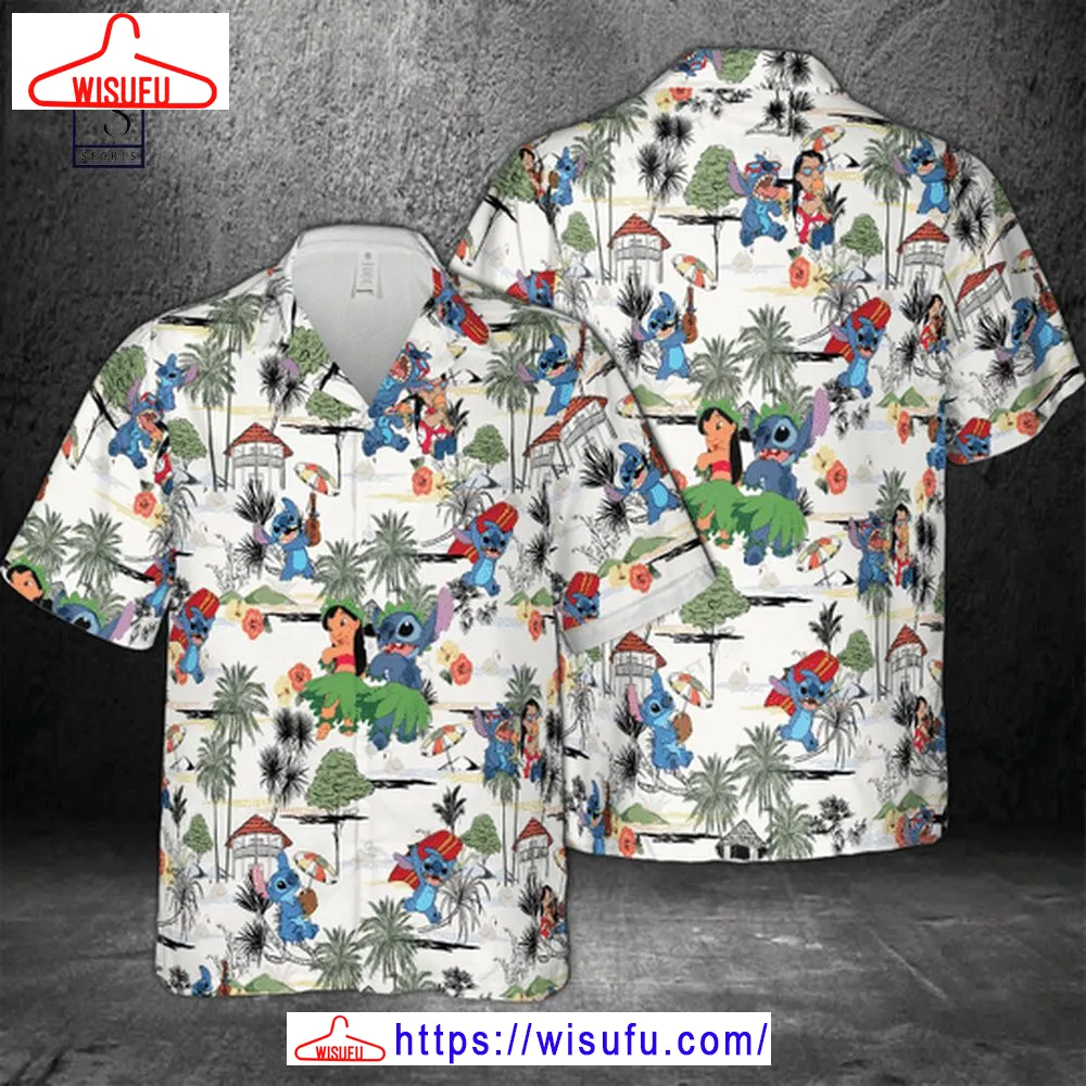 Stitch And Lilo Hawaiian Shirt, New Fashion Gifts