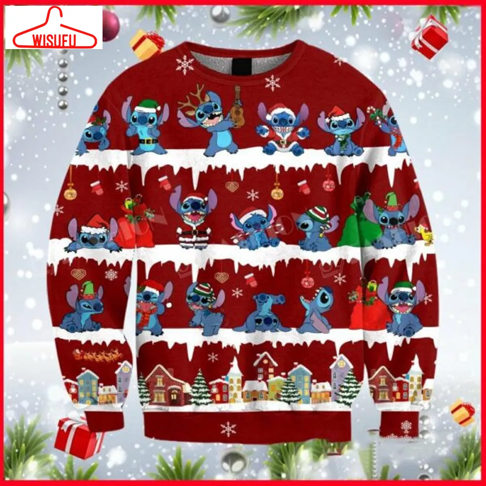 Stitch Ugly Sweater, Christmas Gift, Stitch And Lilo Ugly Christmas Movie