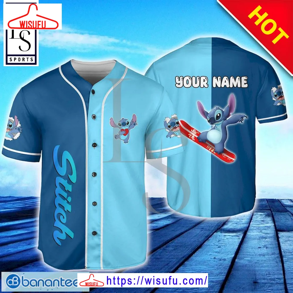 Stitch Wake Custom Name Baseball Jersey, New Fashion Gifts