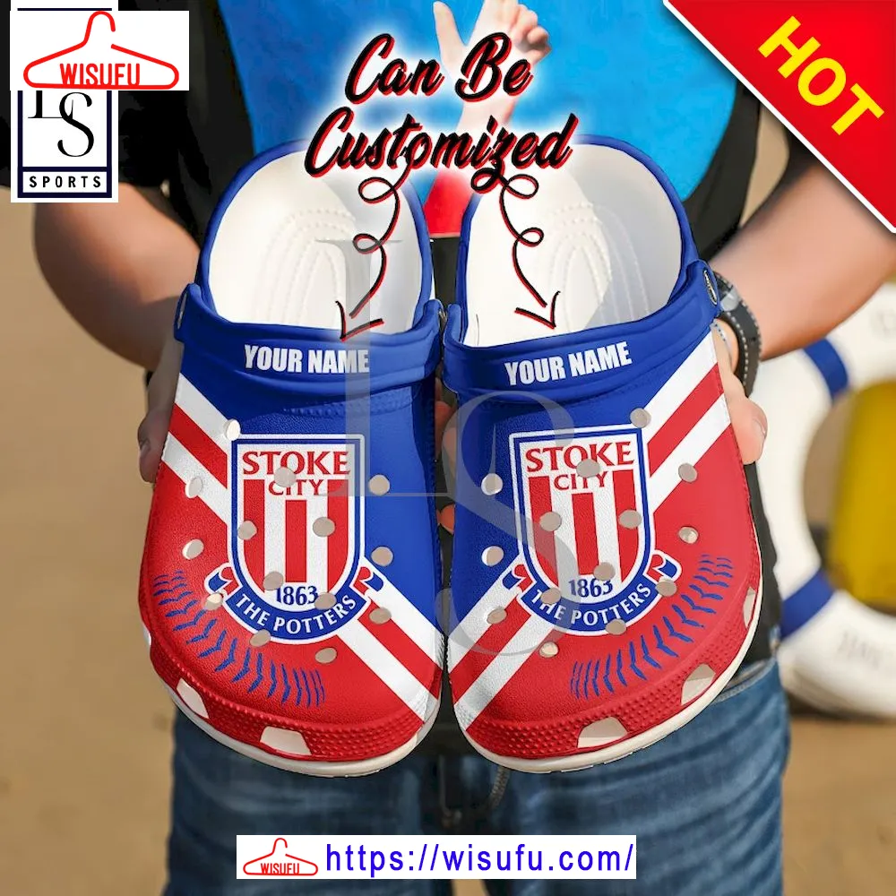 Stoke City Custom Name Clogs Shoes