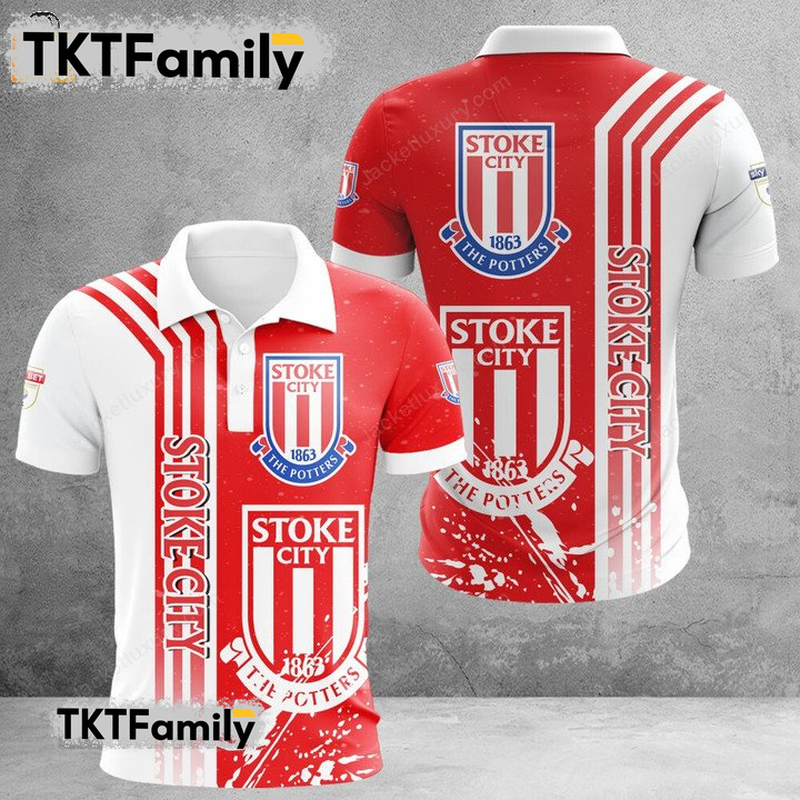 Stoke City F.C 3D Polo Shirt TKT Familys