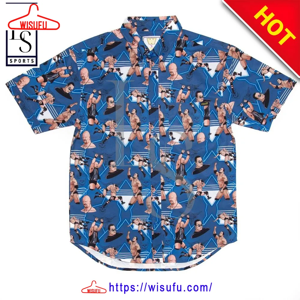 Stone Cold Steve Austin Vs. The Rock Kunuflex Hawaiian Shirt, New Fashion Gifts