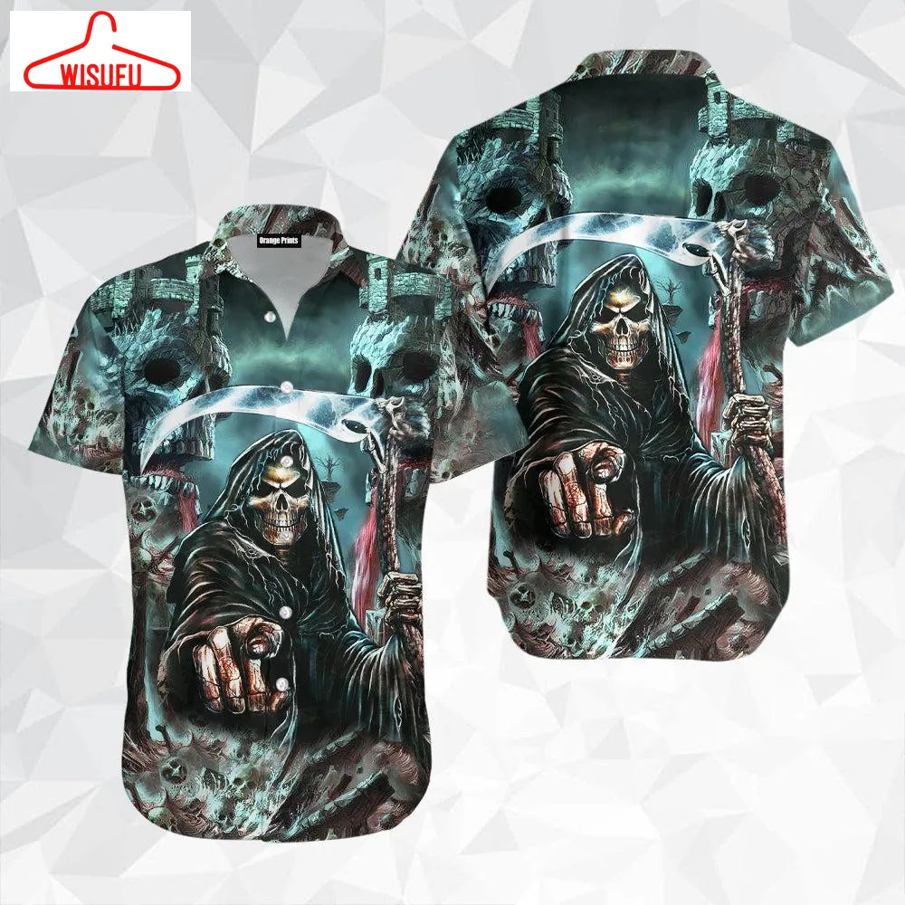 Stone Skull Statue Halloween Hawaiian Shirt