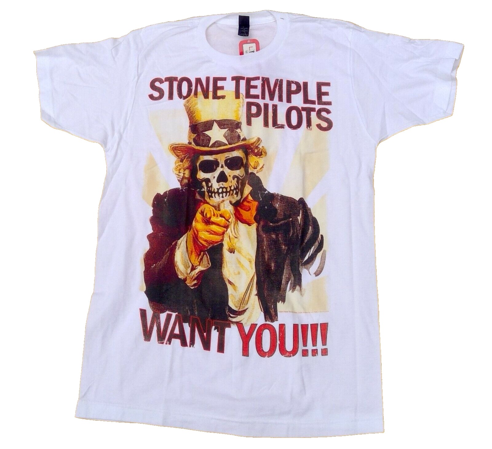 Stone Temple Pilots t-shirt white I Want You Uncle Sam poster skull