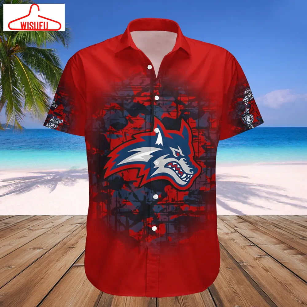 Stony Brook Seawolves Camouflage Vintage Hawaiian Shirt, New Fashion Gifts