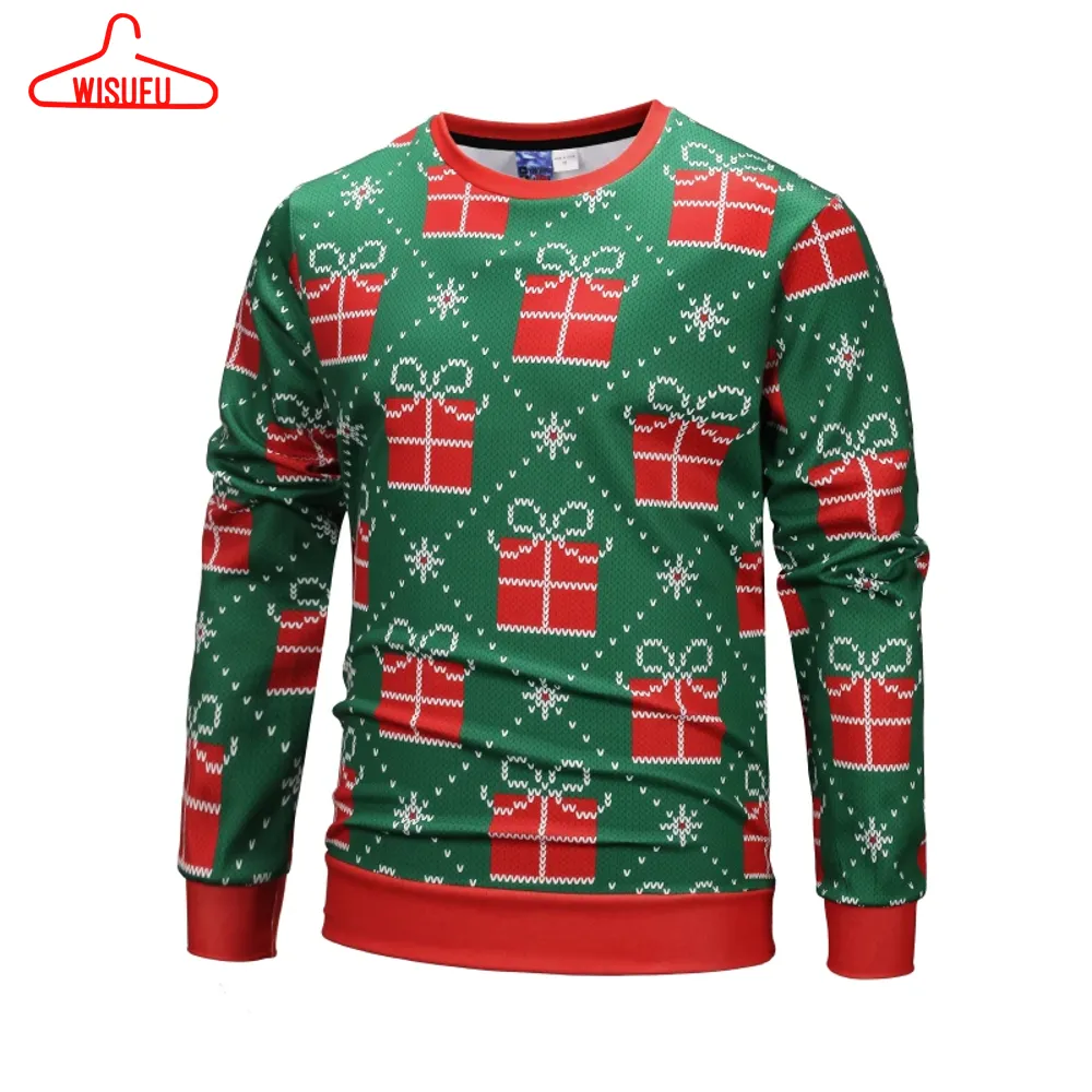 Striped Pattern Icon Green Ugly Christmas Sweater - For Men & Women - Adult - New Winter Fashion Shirt Gift For Family