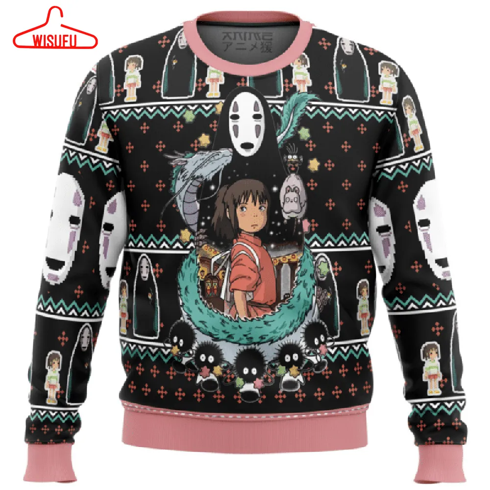 Studio Ghibli Spirited Away 3 Ugly Sweater Gifts, Studio Ghibli Spirited Away Gift Fan Ugly Sweater