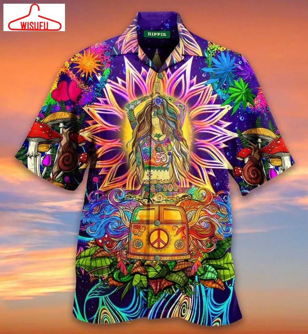 Style Yoga Hippie On Trip Hawaiian Shirt - Unisex - Adult - Hw2236, New Hawaiian Holiday Outfits, New Fashion Gifts