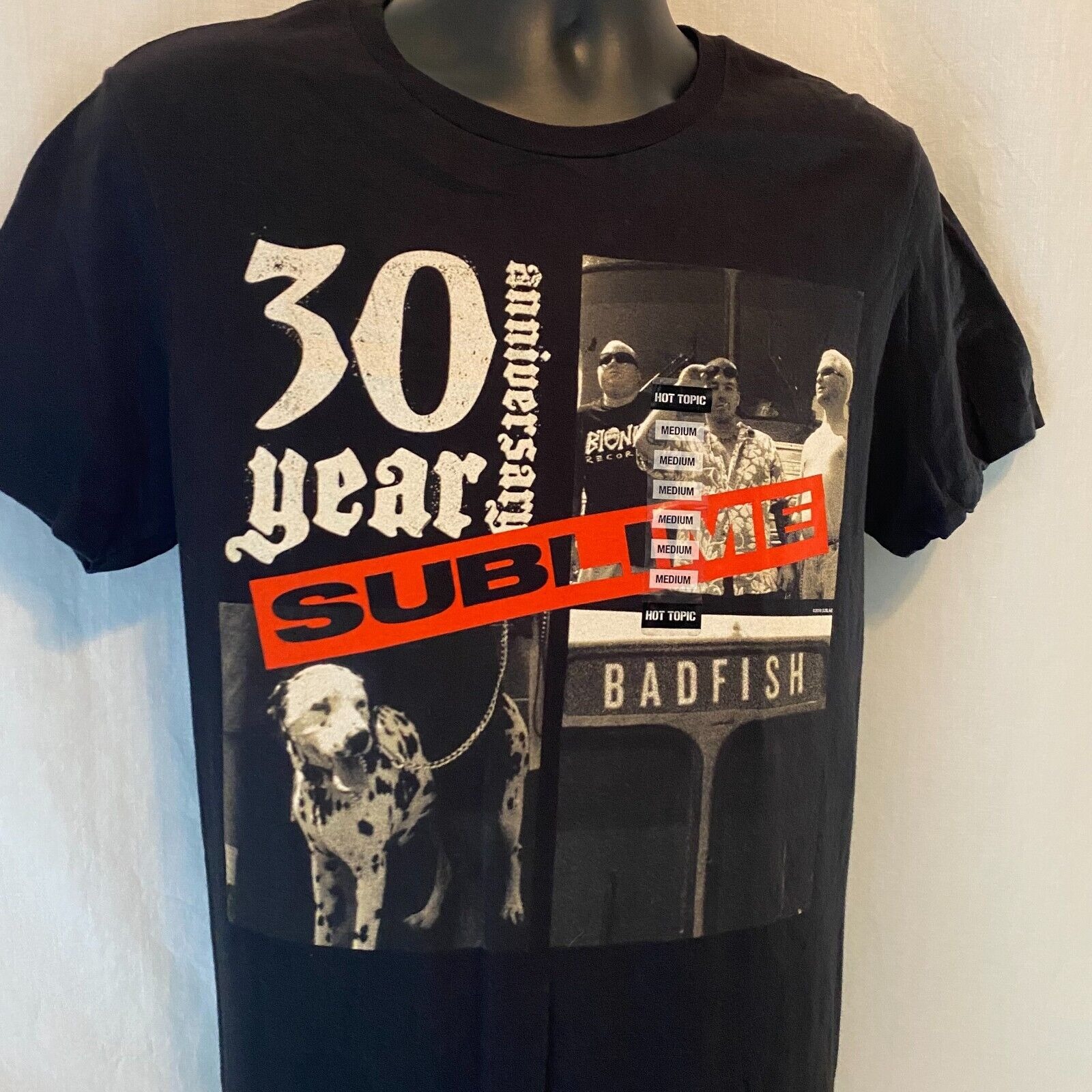Sublime 30 Year Anniversary T-Shirt Size Medium Black Live Nation Merch Tee NEW