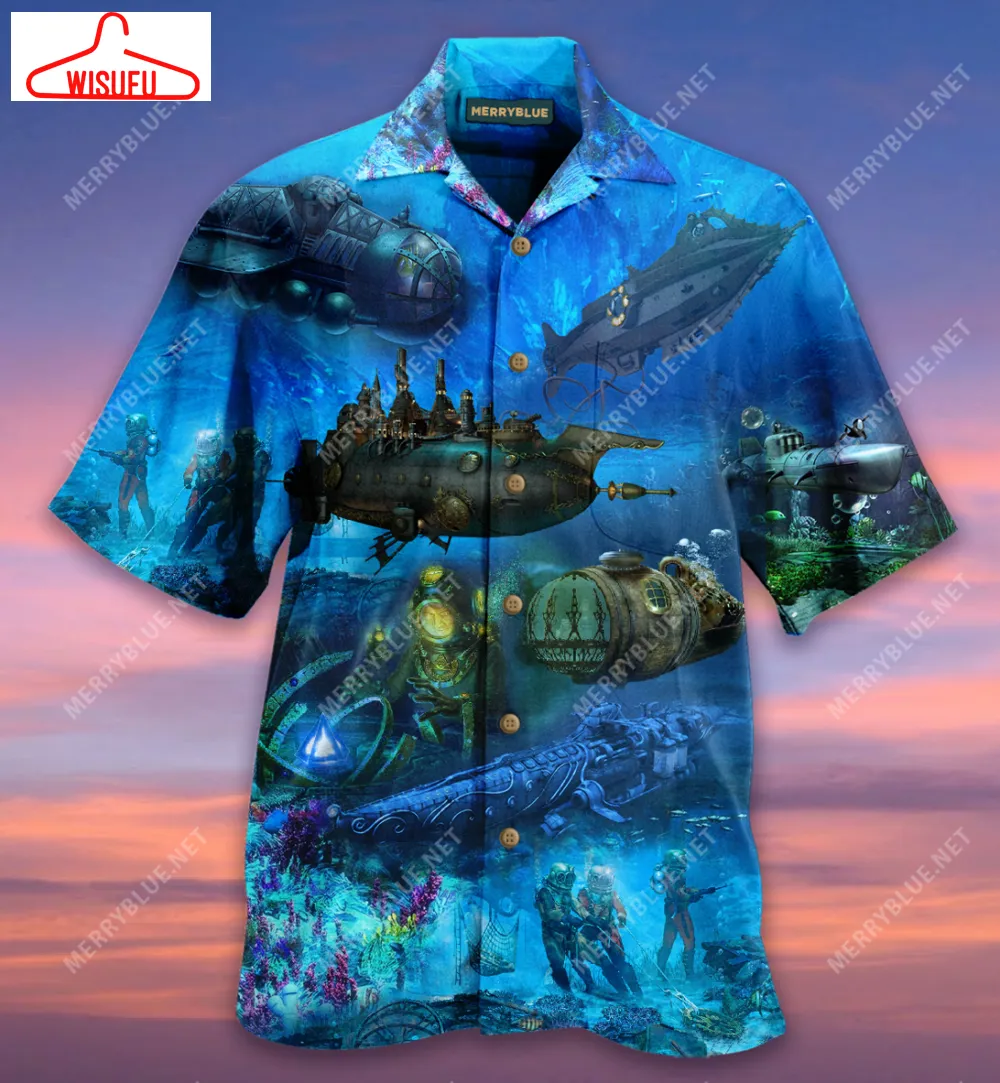 Submarine Under The Sea Hawaiian Shirt, New Hawaiian Holiday Outfits, New Fashion Gifts