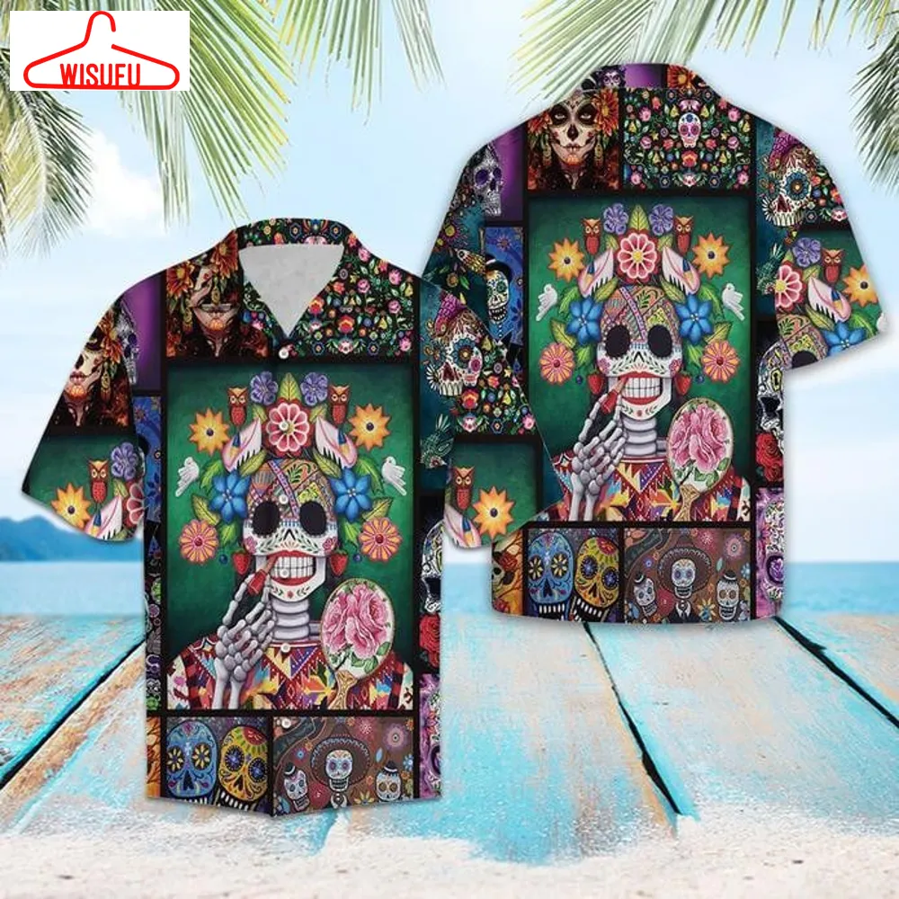 Sugar Skull Make Your Mind Fly Hawaiian Shirt