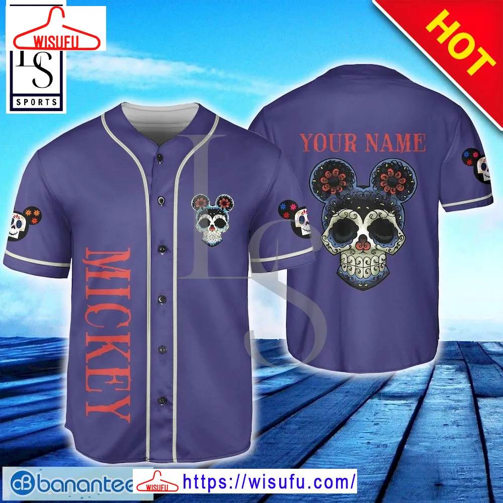 Sugarskull Skull Custom Name Baseball Jersey, New Fashion Gifts