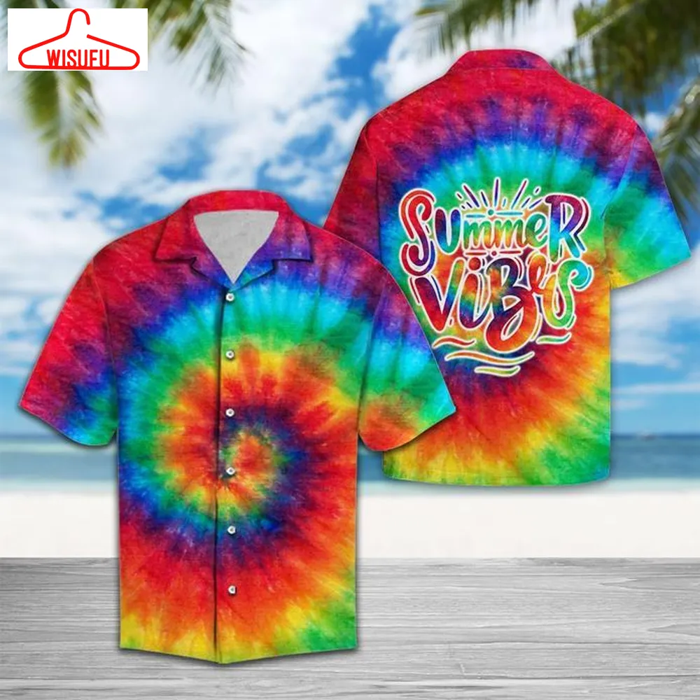 Summer Vibes Tie Dye Hawaiian Shirt - For Men & Women - New Winter Fashion Shirt Gift For Family, New Fashion Gifts